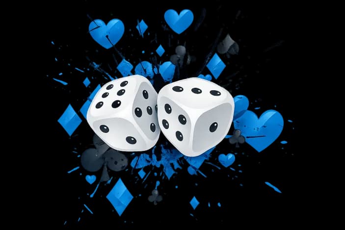 Dice and casino chips