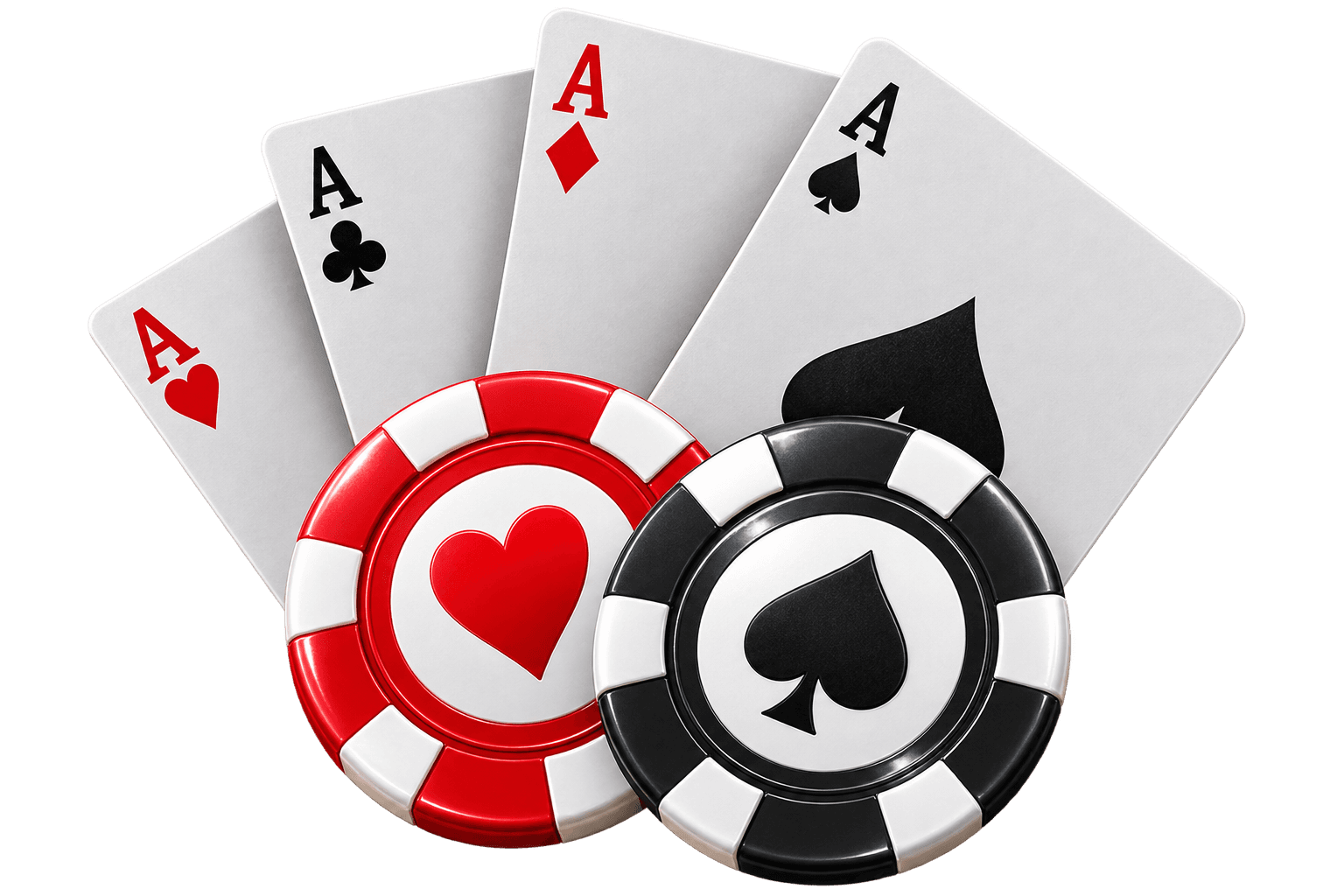 Playing cards and casino chips representing lottery casino games