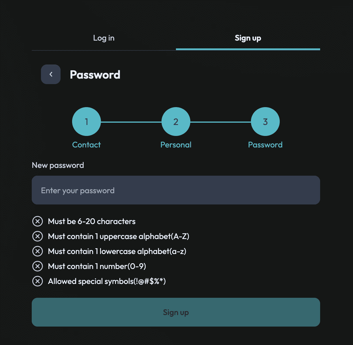 Step 3: Set up a secure password.
